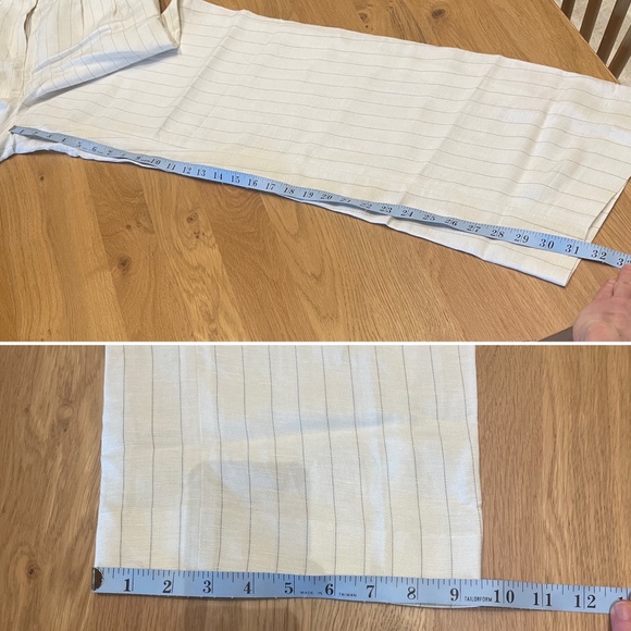 Club Monaco Pinstripe Pleated High Rise Linen Blend Trouser - Picture 6 of 12